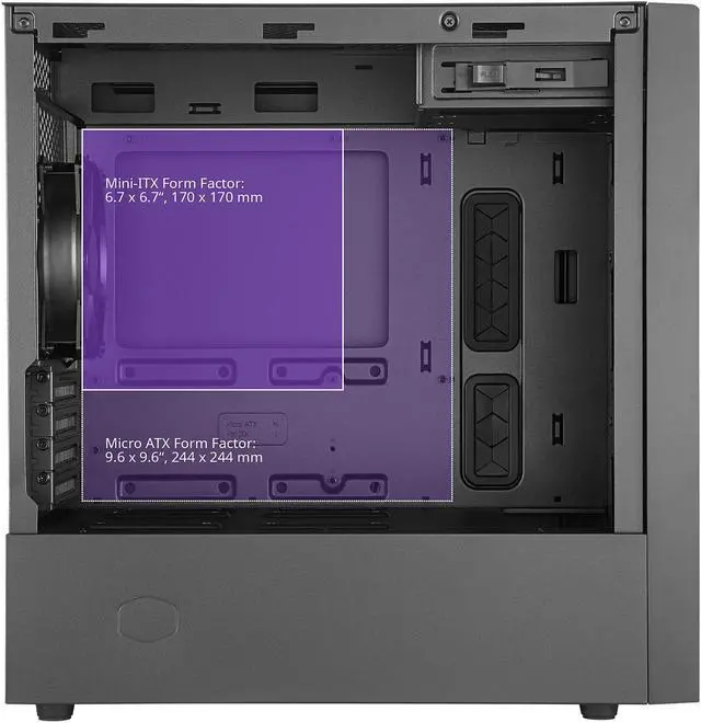 Alt view image 6 of 18 - Cooler Master Silencio S600 ATX Mid-Tower with Sound-Dampening Material, Sound-Dampened Solid Steel Side Panel, Reversible Front Panel, SD Card Reader, and 2 x 120mm PWM Silencio FP Fans