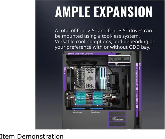 Alt view image 15 of 18 - Cooler Master Silencio S600 ATX Mid-Tower with Sound-Dampening Material, Sound-Dampened Solid Steel Side Panel, Reversible Front Panel, SD Card Reader, and 2 x 120mm PWM Silencio FP Fans
