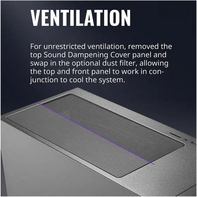 Alt view image 17 of 18 - Cooler Master Silencio S600 ATX Mid-Tower with Sound-Dampening Material, Sound-Dampened Solid Steel Side Panel, Reversible Front Panel, SD Card Reader, and 2 x 120mm PWM Silencio FP Fans
