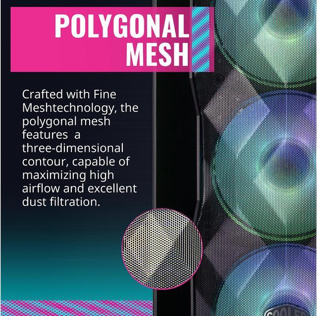Alt view image 14 of 18 - Cooler Master MasterBox TD500 Mesh Airflow ATX Mid-Tower with Polygonal Mesh Front Panel, Crystalline Tempered Glass, E-ATX up to 10.5", Three 120mm ARGB Lighting Fans
