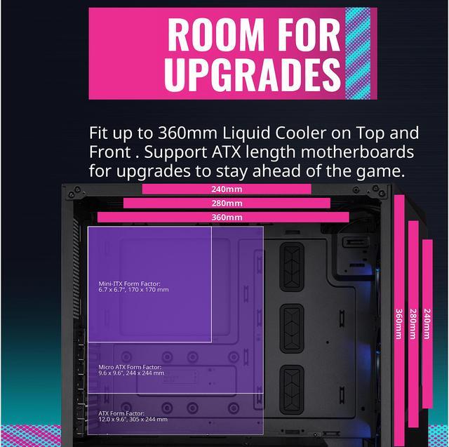 Alt view image 16 of 18 - Cooler Master MasterBox TD500 Mesh Airflow ATX Mid-Tower with Polygonal Mesh Front Panel, Crystalline Tempered Glass, E-ATX up to 10.5", Three 120mm ARGB Lighting Fans