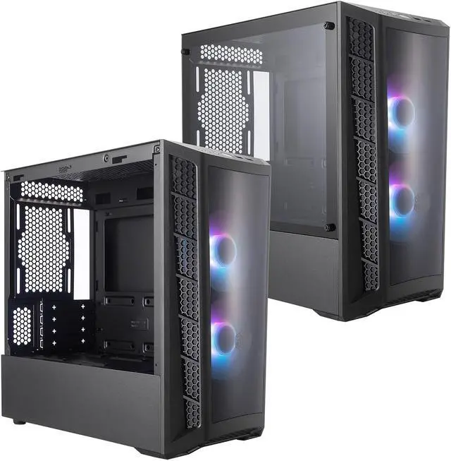 Alt view image 9 of 19 - Cooler Master MasterBox MB311L ARGB Airflow Micro-ATX Mini Tower with Fine Mesh Front Panel, Mesh Intake Vents, Tempered Glass Side Panel, ARGB Controller, Dual ARGB Lighting Fans - Black