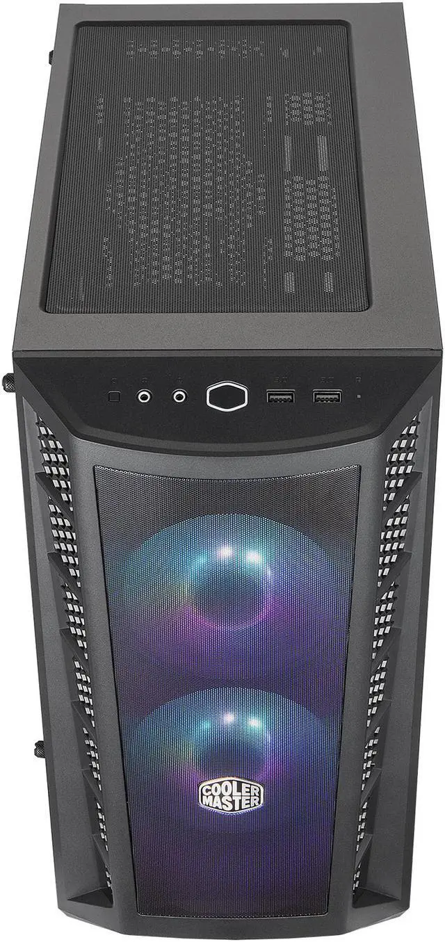 Alt view image 4 of 19 - Cooler Master MasterBox MB311L ARGB Airflow Micro-ATX Mini Tower with Fine Mesh Front Panel, Mesh Intake Vents, Tempered Glass Side Panel, ARGB Controller, Dual ARGB Lighting Fans - Black