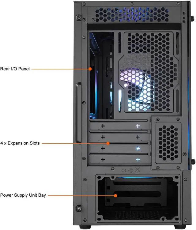 Alt view image 7 of 19 - Cooler Master MasterBox MB311L ARGB Airflow Micro-ATX Mini Tower with Fine Mesh Front Panel, Mesh Intake Vents, Tempered Glass Side Panel, ARGB Controller, Dual ARGB Lighting Fans - Black