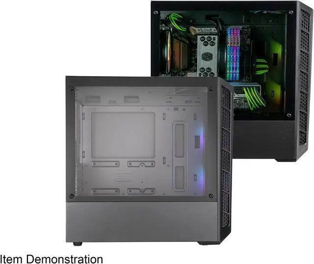 Alt view image 8 of 19 - Cooler Master MasterBox MB320L ARGB Micro-ATX Mini Tower with DarkMirror Front Panel, Mesh Intake Vents, Tempered Glass Side Panel, ARGB Controller, Dual ARGB Lighting Fans - Black