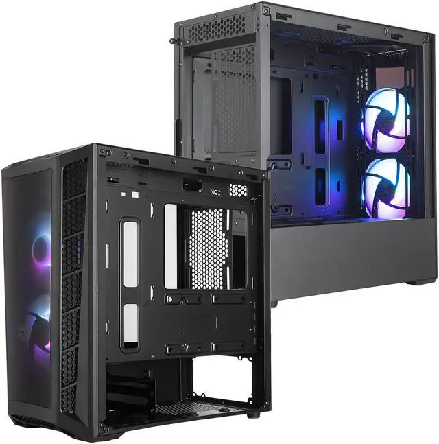 Alt view image 10 of 19 - Cooler Master MasterBox MB320L ARGB Micro-ATX Mini Tower with DarkMirror Front Panel, Mesh Intake Vents, Tempered Glass Side Panel, ARGB Controller, Dual ARGB Lighting Fans - Black