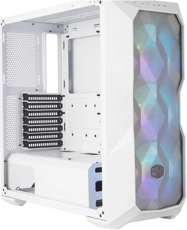 Alt view image 4 of 18 - Cooler Master MasterBox TD500 Mesh White Airflow ATX Mid-Tower with Polygonal Mesh Front Panel, Crystalline Tempered Glass, E-ATX up to 10.5", Three 120mm ARGB Lighting Fans
