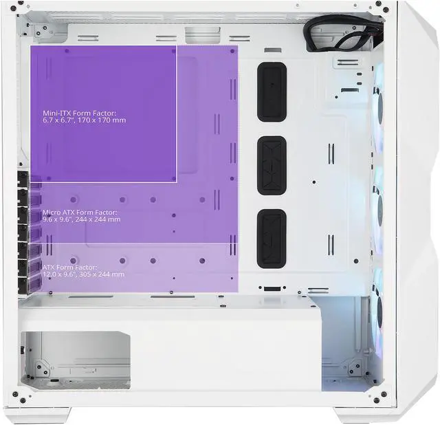 Alt view image 6 of 18 - Cooler Master MasterBox TD500 Mesh White Airflow ATX Mid-Tower with Polygonal Mesh Front Panel, Crystalline Tempered Glass, E-ATX up to 10.5", Three 120mm ARGB Lighting Fans