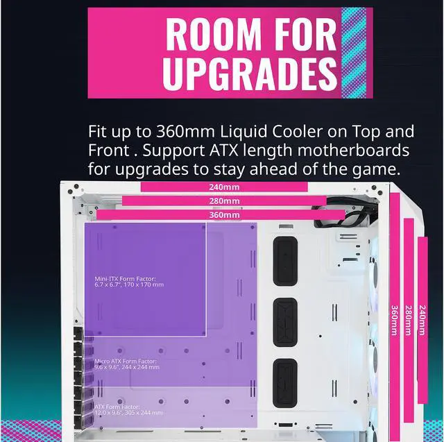 Alt view image 15 of 18 - Cooler Master MasterBox TD500 Mesh White Airflow ATX Mid-Tower with Polygonal Mesh Front Panel, Crystalline Tempered Glass, E-ATX up to 10.5", Three 120mm ARGB Lighting Fans