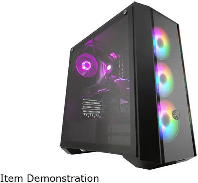 Alt view image 8 of 8 - Cooler Master MasterBox Pro 5 ARGB ATX Mid-Tower with Adaptable Layout E-ATX up to 10.5", DarkMirror Front Panel, Tempered Glass, Three 120mm ARGB Lighting Fans - Black