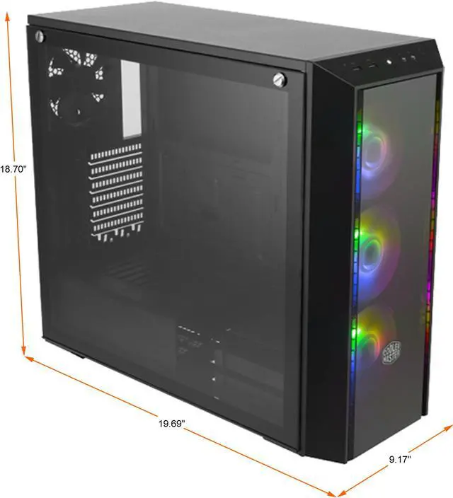Alt view image 2 of 8 - Cooler Master MasterBox Pro 5 ARGB ATX Mid-Tower with Adaptable Layout E-ATX up to 10.5", DarkMirror Front Panel, Tempered Glass, Three 120mm ARGB Lighting Fans - Black