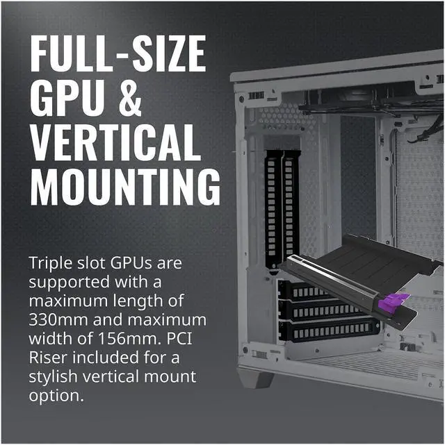 Alt view image 19 of 20 - Cooler Master MasterBox NR200P White SFF Small Form Factor Mini-ITX Case with Tempered glass or Vented Panel Option, PCI Riser Cable, Triple-slot GPU, Tool-Free and 360 Degree Accessibility