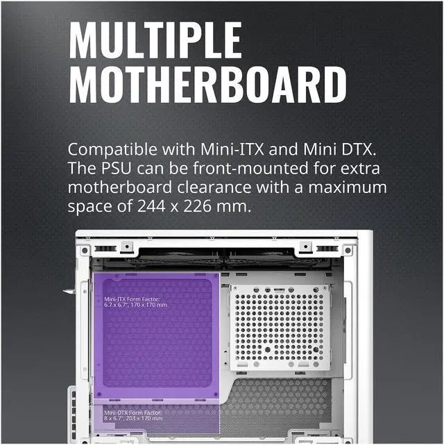 Alt view image 20 of 20 - Cooler Master MasterBox NR200P White SFF Small Form Factor Mini-ITX Case with Tempered glass or Vented Panel Option, PCI Riser Cable, Triple-slot GPU, Tool-Free and 360 Degree Accessibility