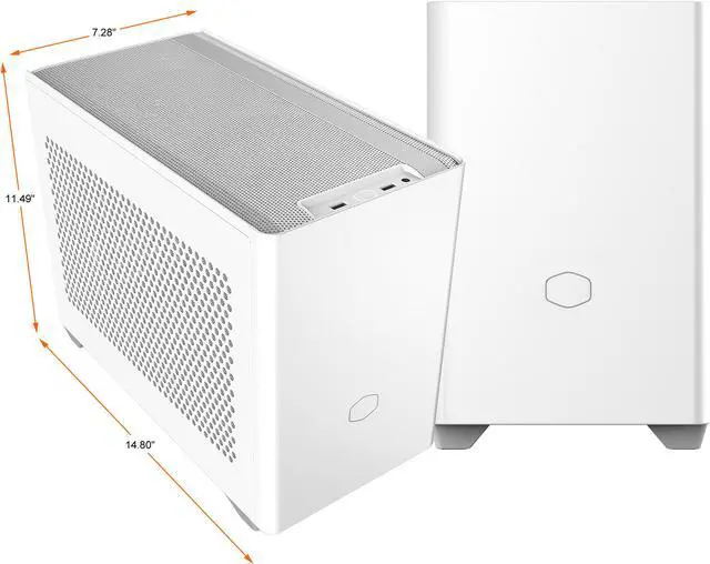 Alt view image 5 of 20 - Cooler Master MasterBox NR200P White SFF Small Form Factor Mini-ITX Case with Tempered glass or Vented Panel Option, PCI Riser Cable, Triple-slot GPU, Tool-Free and 360 Degree Accessibility