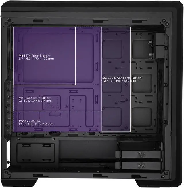 Alt view image 3 of 18 - Cooler Master MasterBox NR600P E-ATX Mid-Tower with Dual Hot Swap Bays, SSI-EEB Compatible, SD Card Reader, Fine Mesh Front Panel and Adaptive Storage Support
