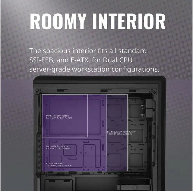 Alt view image 13 of 18 - Cooler Master MasterBox NR600P E-ATX Mid-Tower with Dual Hot Swap Bays, SSI-EEB Compatible, SD Card Reader, Fine Mesh Front Panel and Adaptive Storage Support