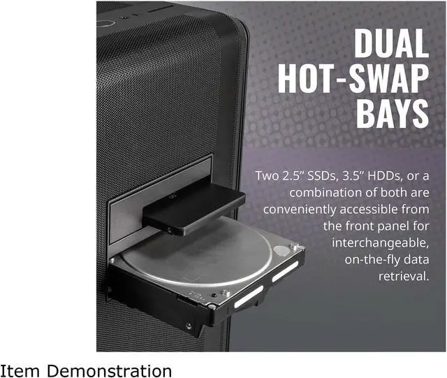 Alt view image 16 of 18 - Cooler Master MasterBox NR600P E-ATX Mid-Tower with Dual Hot Swap Bays, SSI-EEB Compatible, SD Card Reader, Fine Mesh Front Panel and Adaptive Storage Support