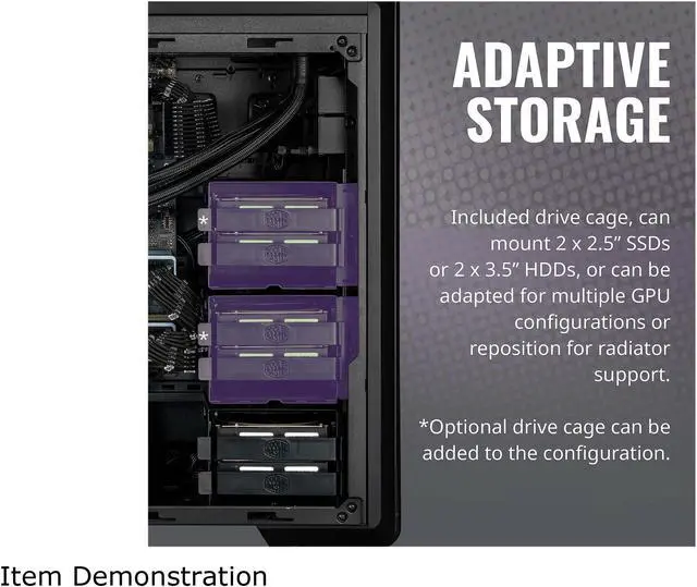 Alt view image 17 of 18 - Cooler Master MasterBox NR600P E-ATX Mid-Tower with Dual Hot Swap Bays, SSI-EEB Compatible, SD Card Reader, Fine Mesh Front Panel and Adaptive Storage Support
