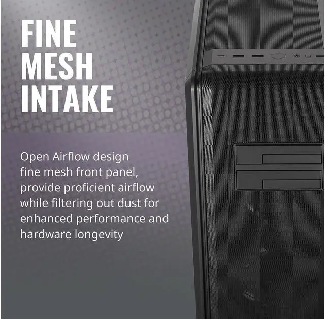 Alt view image 14 of 18 - Cooler Master MasterBox NR600P E-ATX Mid-Tower with Dual Hot Swap Bays, SSI-EEB Compatible, SD Card Reader, Fine Mesh Front Panel and Adaptive Storage Support