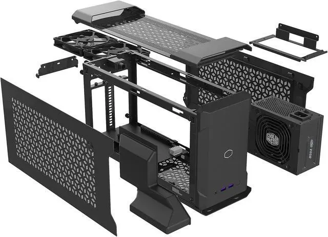Alt view image 3 of 19 - Cooler Master MasterCase NC100 SFF Small Form Factor 7.9 Liter Case with V650 Gold SFX PSU, GPUs 2.5 slots up to 320mm for Intel NUC 9 Extreme Element