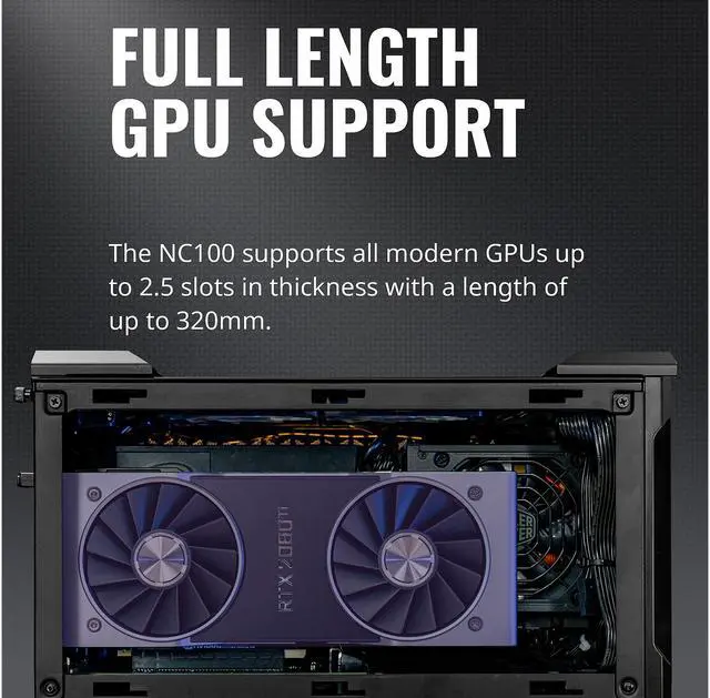 Alt view image 12 of 19 - Cooler Master MasterCase NC100 SFF Small Form Factor 7.9 Liter Case with V650 Gold SFX PSU, GPUs 2.5 slots up to 320mm for Intel NUC 9 Extreme Element