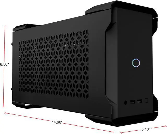 Alt view image 9 of 19 - Cooler Master MasterCase NC100 SFF Small Form Factor 7.9 Liter Case with V650 Gold SFX PSU, GPUs 2.5 slots up to 320mm for Intel NUC 9 Extreme Element