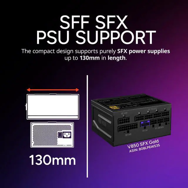 Alt view image 9 of 15 - Cooler Master NR200 SFF Small Form Factor Mini-ITX Case with Vented Panel, Triple-slot GPU, Tool-Free and 360 Degree Accessibility