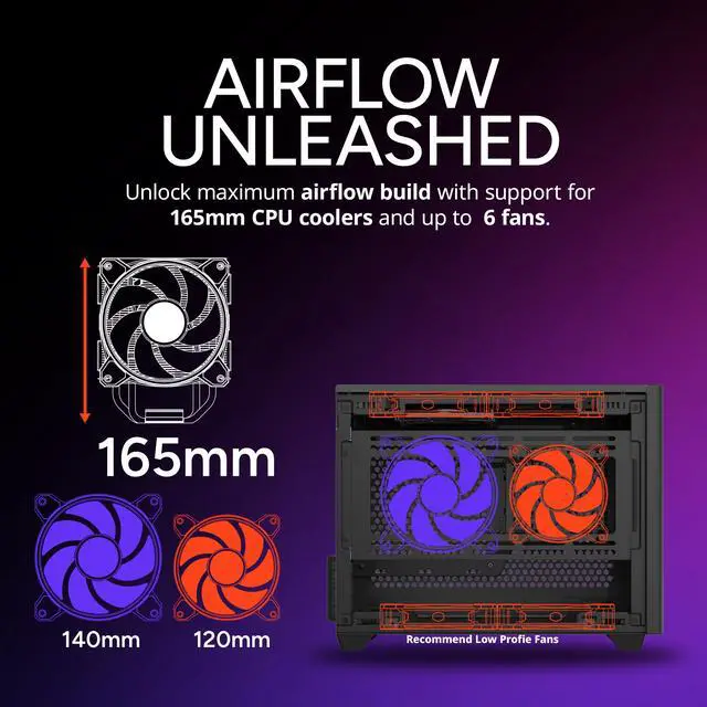 Alt view image 10 of 15 - Cooler Master NR200 SFF Small Form Factor Mini-ITX Case with Vented Panel, Triple-slot GPU, Tool-Free and 360 Degree Accessibility