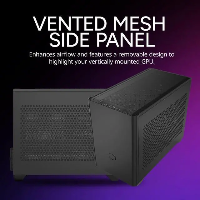 Alt view image 11 of 15 - Cooler Master NR200 SFF Small Form Factor Mini-ITX Case with Vented Panel, Triple-slot GPU, Tool-Free and 360 Degree Accessibility