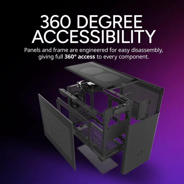 Alt view image 13 of 15 - Cooler Master NR200 SFF Small Form Factor Mini-ITX Case with Vented Panel, Triple-slot GPU, Tool-Free and 360 Degree Accessibility