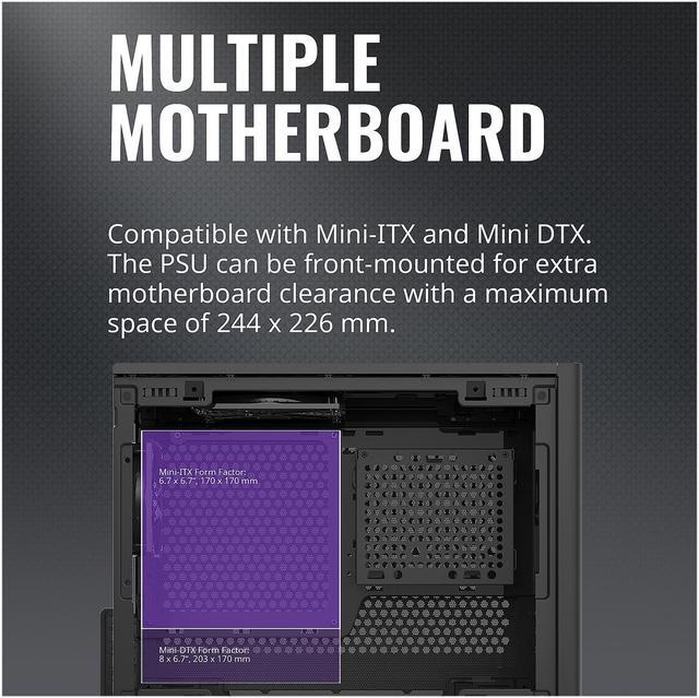 Alt view image 19 of 19 - Cooler Master NR200 SFF Small Form Factor Mini-ITX Case with Vented Panel, Triple-slot GPU, Tool-Free and 360 Degree Accessibility