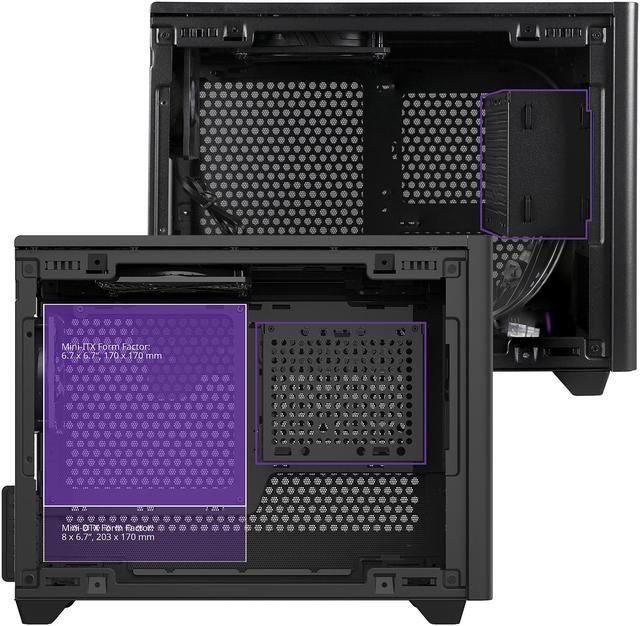 Alt view image 8 of 19 - Cooler Master NR200 SFF Small Form Factor Mini-ITX Case with Vented Panel, Triple-slot GPU, Tool-Free and 360 Degree Accessibility