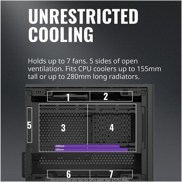 Alt view image 16 of 19 - Cooler Master NR200 SFF Small Form Factor Mini-ITX Case with Vented Panel, Triple-slot GPU, Tool-Free and 360 Degree Accessibility