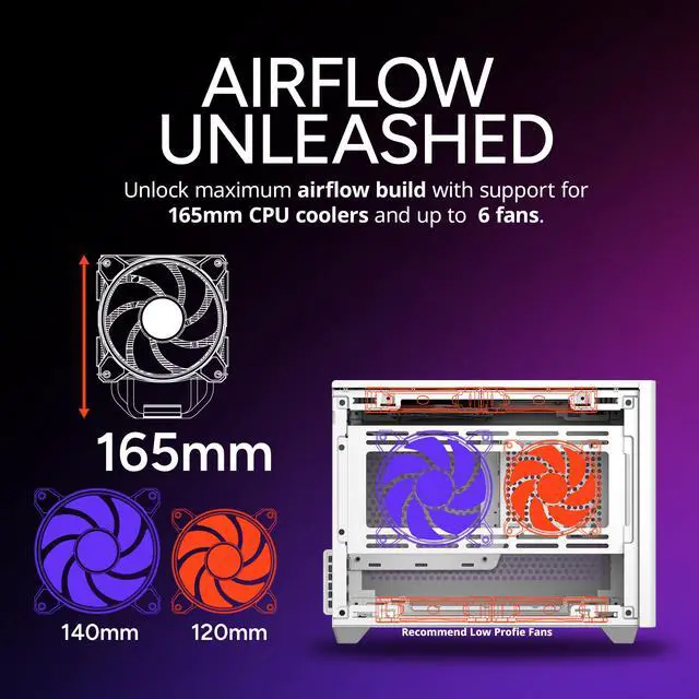 Alt view image 9 of 15 - Cooler Master Cooler Master NR200 White SFF Small Form Factor Mini-ITX Case with Vented Panel, Triple-slot GPU, Tool-Free and 360 Degree Accessibility