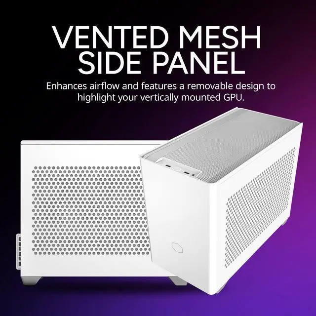 Alt view image 10 of 15 - Cooler Master Cooler Master NR200 White SFF Small Form Factor Mini-ITX Case with Vented Panel, Triple-slot GPU, Tool-Free and 360 Degree Accessibility