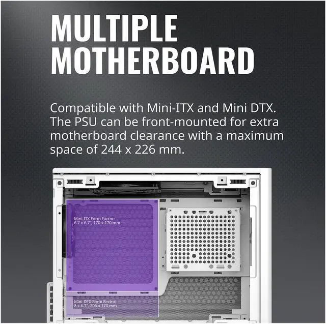 Alt view image 19 of 19 - Cooler Master Cooler Master NR200 White SFF Small Form Factor Mini-ITX Case with Vented Panel, Triple-slot GPU, Tool-Free and 360 Degree Accessibility
