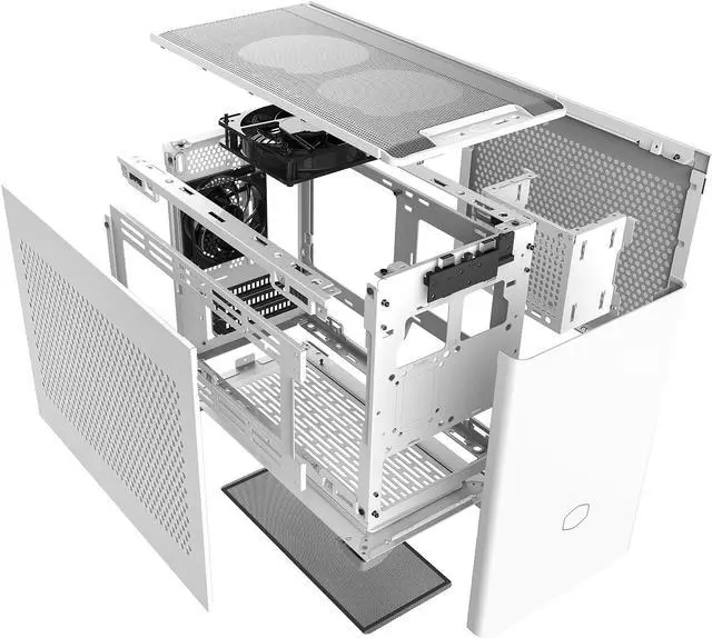 Alt view image 14 of 19 - Cooler Master Cooler Master NR200 White SFF Small Form Factor Mini-ITX Case with Vented Panel, Triple-slot GPU, Tool-Free and 360 Degree Accessibility