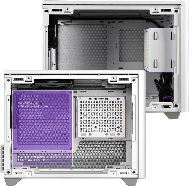 Alt view image 8 of 19 - Cooler Master Cooler Master NR200 White SFF Small Form Factor Mini-ITX Case with Vented Panel, Triple-slot GPU, Tool-Free and 360 Degree Accessibility