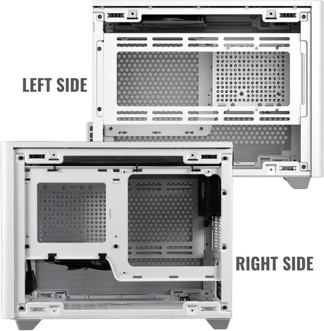 Alt view image 9 of 19 - Cooler Master Cooler Master NR200 White SFF Small Form Factor Mini-ITX Case with Vented Panel, Triple-slot GPU, Tool-Free and 360 Degree Accessibility