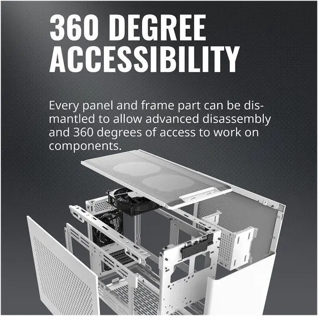 Alt view image 15 of 19 - Cooler Master Cooler Master NR200 White SFF Small Form Factor Mini-ITX Case with Vented Panel, Triple-slot GPU, Tool-Free and 360 Degree Accessibility