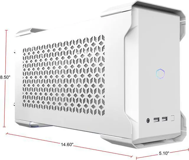 Alt view image 2 of 12 - Cooler Master MasterCase NC100 White SFF Small Form Factor 7.9 Liter Case with V650 Gold SFX PSU, GPUs 2.5 slots up to 320mm, for Intel NUC 9 Extreme Element