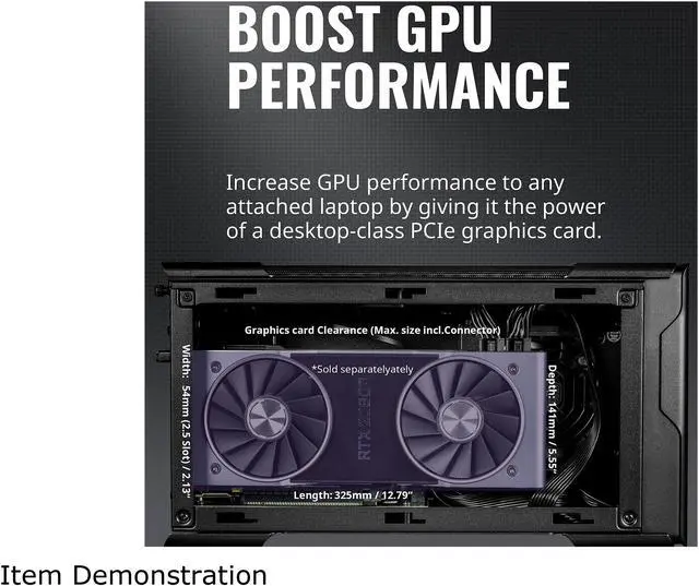 Alt view image 13 of 15 - Cooler Master MasterCase EG200 Thunderbolt 3 External Graphics Card (EGPU) Enclosure with Hard Drive Dock, Laptop Stand and USB Hub