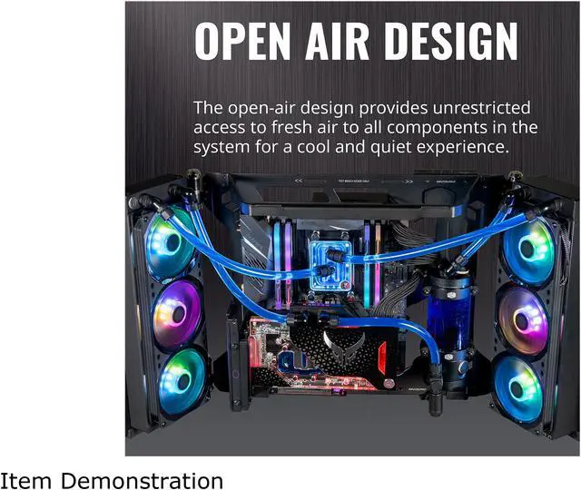 Alt view image 11 of 16 - Cooler Master MasterFrame 700 Custom Test Bench / Open-Air ATX PC Case, Panoramic Tempered Glass, Premium Variable Friction Hinges, Built-In VESA Mount