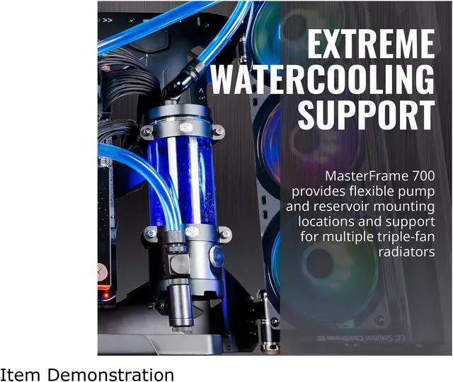Alt view image 12 of 16 - Cooler Master MasterFrame 700 Custom Test Bench / Open-Air ATX PC Case, Panoramic Tempered Glass, Premium Variable Friction Hinges, Built-In VESA Mount