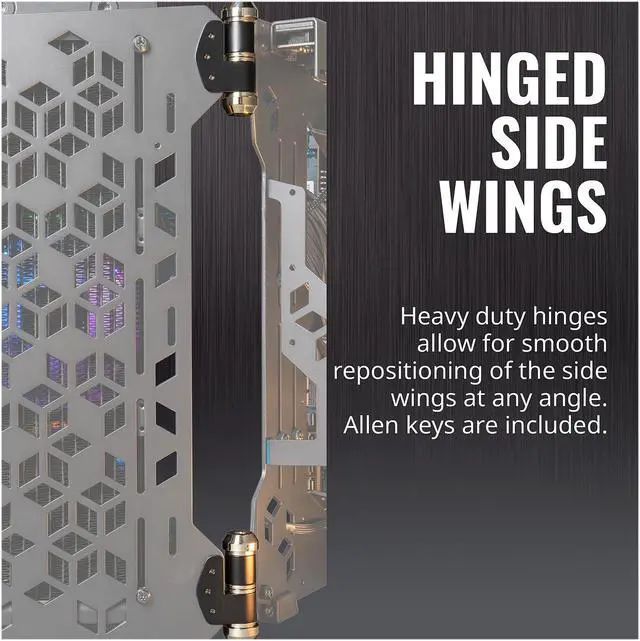 Alt view image 16 of 16 - Cooler Master MasterFrame 700 Custom Test Bench / Open-Air ATX PC Case, Panoramic Tempered Glass, Premium Variable Friction Hinges, Built-In VESA Mount