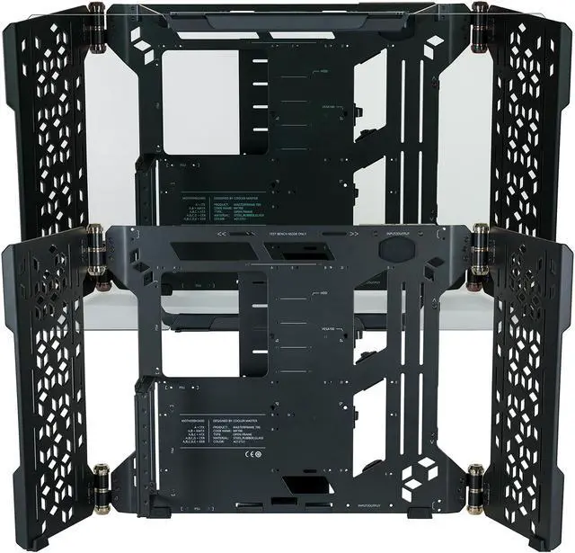 Alt view image 4 of 16 - Cooler Master MasterFrame 700 Custom Test Bench / Open-Air ATX PC Case, Panoramic Tempered Glass, Premium Variable Friction Hinges, Built-In VESA Mount