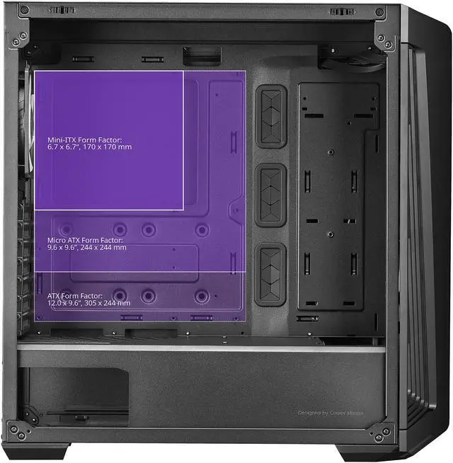 Alt view image 5 of 19 - Cooler Master MasterBox 540 ARGB ATX Gaming Mid-Tower ARGB Ether Front Panel, Removable Top Panel, Tempered Glass, Front DarkMirror Panel with Mesh Side Intakes