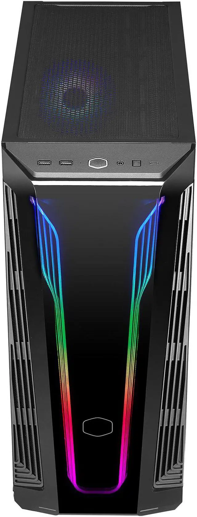 Alt view image 6 of 19 - Cooler Master MasterBox 540 ARGB ATX Gaming Mid-Tower ARGB Ether Front Panel, Removable Top Panel, Tempered Glass, Front DarkMirror Panel with Mesh Side Intakes