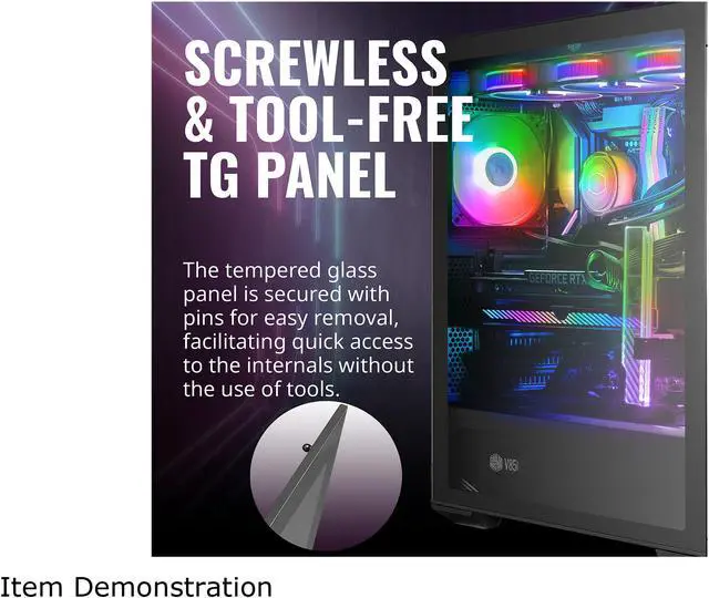 Alt view image 16 of 19 - Cooler Master MasterBox 540 ARGB ATX Gaming Mid-Tower ARGB Ether Front Panel, Removable Top Panel, Tempered Glass, Front DarkMirror Panel with Mesh Side Intakes