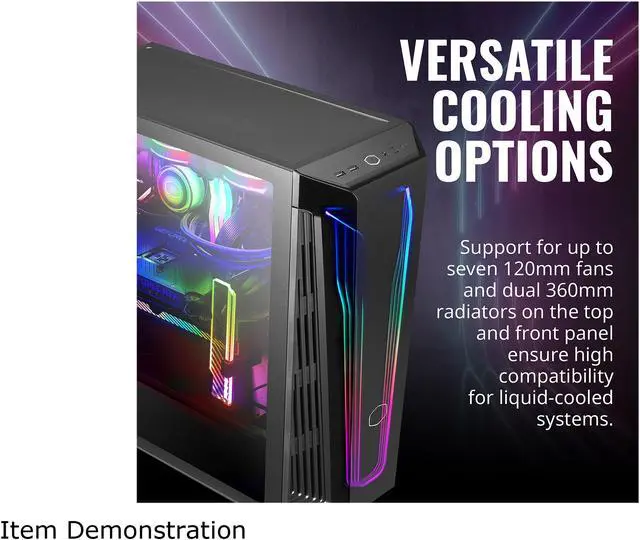 Alt view image 17 of 19 - Cooler Master MasterBox 540 ARGB ATX Gaming Mid-Tower ARGB Ether Front Panel, Removable Top Panel, Tempered Glass, Front DarkMirror Panel with Mesh Side Intakes